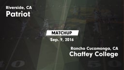 Matchup: Patriot  vs. Chaffey College 2016