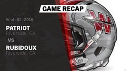 Recap: Patriot  vs. Rubidoux  2016