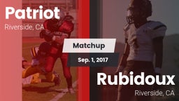 Matchup: Patriot  vs. Rubidoux  2017