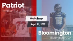 Matchup: Patriot  vs. Bloomington  2017