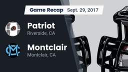 Recap: Patriot  vs. Montclair  2017