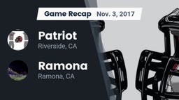 Recap: Patriot  vs. Ramona  2017