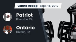 Recap: Patriot  vs. Ontario  2017