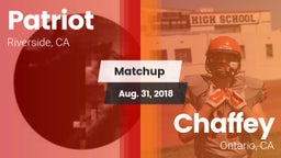 Matchup: Patriot  vs. Chaffey  2018