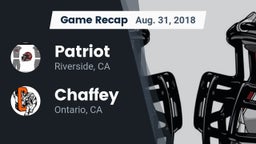 Recap: Patriot  vs. Chaffey  2018