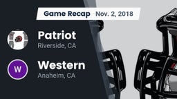 Recap: Patriot  vs. Western  2018