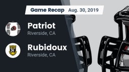 Recap: Patriot  vs. Rubidoux  2019