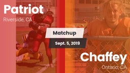 Matchup: Patriot  vs. Chaffey  2019