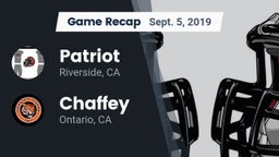 Recap: Patriot  vs. Chaffey  2019