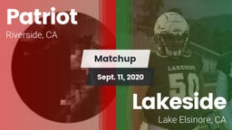 Matchup: Patriot  vs. Lakeside  2020