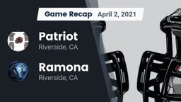 Recap: Patriot  vs. Ramona  2021