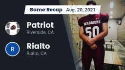 Recap: Patriot  vs. Rialto  2021