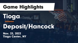 Tioga  vs Deposit/Hancock  Game Highlights - Nov. 23, 2022