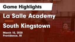 La Salle Academy vs South Kingstown  Game Highlights - March 10, 2020
