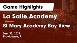 La Salle Academy vs St Mary Academy Bay View Game Highlights - Jan. 30, 2022