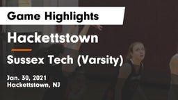 Hackettstown  vs Sussex Tech (Varsity) Game Highlights - Jan. 30, 2021