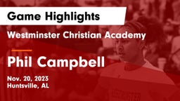 Westminster Christian Academy vs Phil Campbell  Game Highlights - Nov. 20, 2023