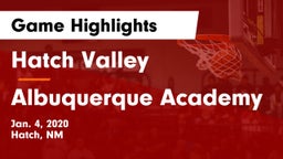 Hatch Valley  vs Albuquerque Academy  Game Highlights - Jan. 4, 2020