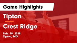 Tipton  vs Crest Ridge  Game Highlights - Feb. 28, 2018