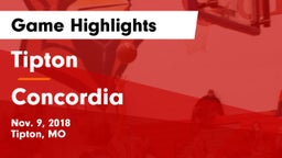 Tipton  vs Concordia  Game Highlights - Nov. 9, 2018