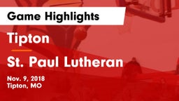 Tipton  vs St. Paul Lutheran  Game Highlights - Nov. 9, 2018