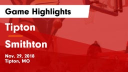Tipton  vs Smithton Game Highlights - Nov. 29, 2018