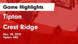 Tipton  vs Crest Ridge  Game Highlights - Dec. 28, 2018