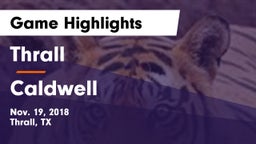 Thrall  vs Caldwell  Game Highlights - Nov. 19, 2018