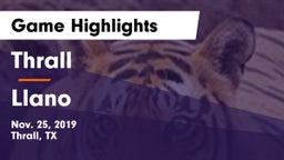 Thrall  vs Llano  Game Highlights - Nov. 25, 2019
