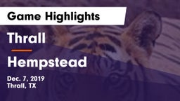 Thrall  vs Hempstead  Game Highlights - Dec. 7, 2019