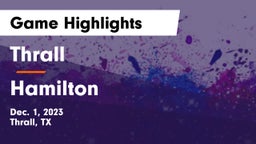 Thrall  vs Hamilton  Game Highlights - Dec. 1, 2023