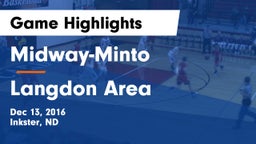 Midway-Minto  vs Langdon Area Game Highlights - Dec 13, 2016