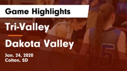 Tri-Valley  vs Dakota Valley  Game Highlights - Jan. 24, 2020