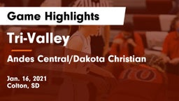 Tri-Valley  vs Andes Central/Dakota Christian Game Highlights - Jan. 16, 2021