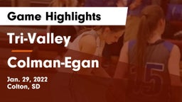 Tri-Valley  vs Colman-Egan  Game Highlights - Jan. 29, 2022
