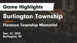 Burlington Township  vs Florence Township Memorial  Game Highlights - Dec. 27, 2023