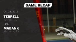 Recap: Terrell  vs. Mabank  2016