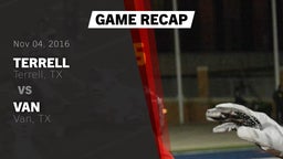 Recap: Terrell  vs. Van  2016