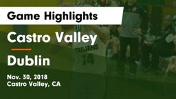 Castro Valley  vs Dublin  Game Highlights - Nov. 30, 2018