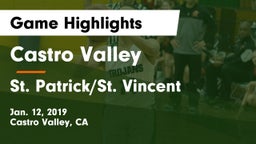 Castro Valley  vs St. Patrick/St. Vincent  Game Highlights - Jan. 12, 2019
