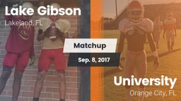 Matchup: Lake Gibson High vs. University  2017