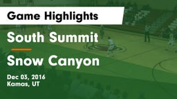 South Summit  vs Snow Canyon  Game Highlights - Dec 03, 2016
