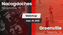 Matchup: Nacogdoches High vs. Greenville  2020