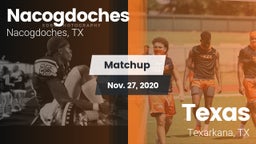Matchup: Nacogdoches High vs. Texas  2020