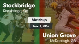 Matchup: Stockbridge vs. Union Grove  2016