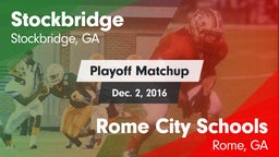 Matchup: Stockbridge vs. Rome City Schools 2016
