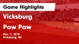 Vicksburg  vs Paw Paw  Game Highlights - Dec. 7, 2018
