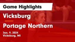 Vicksburg  vs Portage Northern  Game Highlights - Jan. 9, 2024