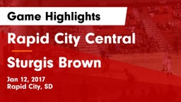 Rapid City Central  vs Sturgis Brown  Game Highlights - Jan 12, 2017
