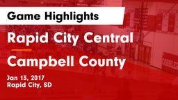 Rapid City Central  vs Campbell County  Game Highlights - Jan 13, 2017